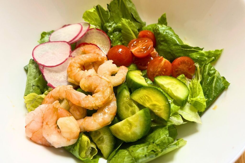 Fresh shrimp salad with ponzu dressing